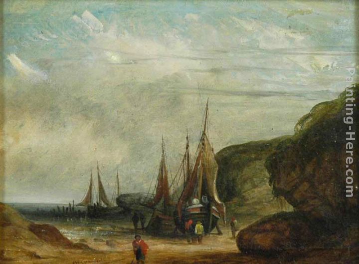Boats on Shore painting - James Wilson Carmichael Boats on Shore art painting